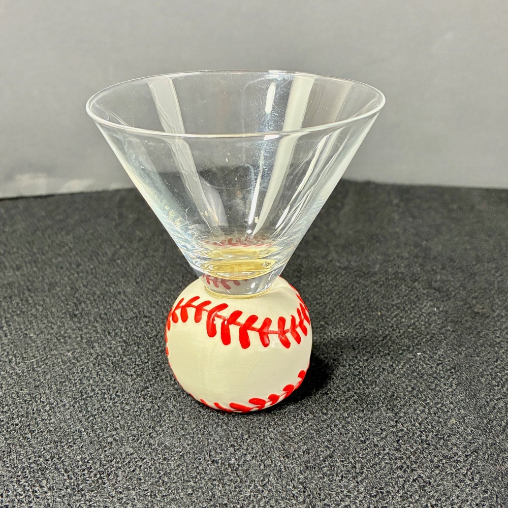 Circleware Homerun Baseball Cordial Vodka Sports Barware Clear Cocktail Glass